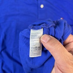 Tommy Hilfiger Mens Blue Slub Cotton Short Sleeve Henley Shirt Size L