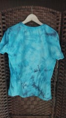 T-shirt From Egypt Tutankhaman Face Tie Dyed Blues Cotton Size L Runs Small