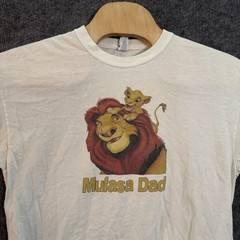 Gildan Lion King Mufasa Dad Graphic T-Shirt Mens XL White Cotton Disney Simba
