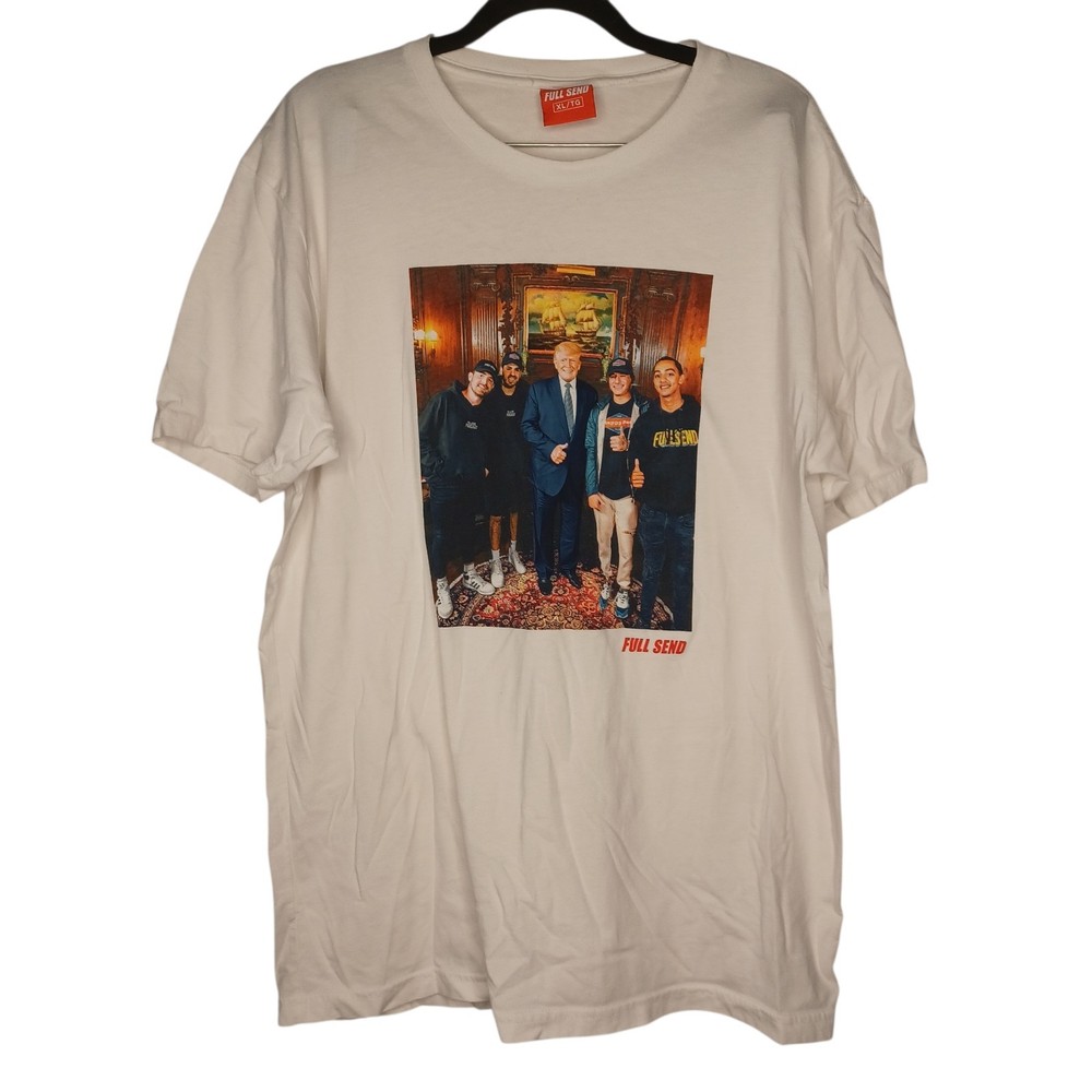 Full Send Nelk Boys Kyle Forgeard Bob Menery Donald Trump Graphic T Shirt XL
