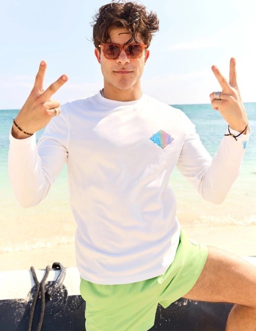 Chubbies Men’s The Reflector LS Sun Crew Shirt Sz. 2XL NEW 631251-016 UPF +50
