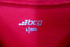 BCG Men iron rust Red Long Sleeve Polyester Activewear T Shirt Size L