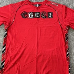 Coogi Shirt Men XXXL Red Plaid Patch Embroidered Vintage Y2K T-shirt Baggy 90’s