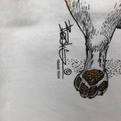 Used 90’S Hanes HEAVYWEIGHT 50/50 Dog Print Animal T-Shirt Men’s Size M (app…