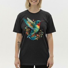 Hummingbird Floral Art Nature Retro Gift Men Women T-Shirt Tee