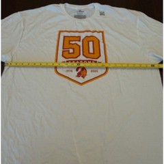 New Tampa Bay Buccaneers 50 Seasons T-Shirt Mens 2XL White Bucco Bruce 1976