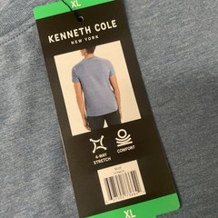 KENNETH COLE Men’s Organic Cotton Blend Crewneck T-Shirt XL BLUE Comfort Stretch