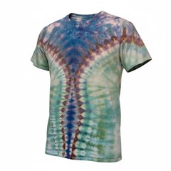 Tie Dye Cotton T-Shirt Colorful Hippie Pattern Short Sleeve Casual Top Mens M