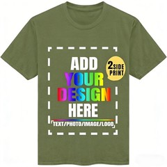 Personalized Custom T-Shirt Double Sided Print Your Design Text Logo Photo Gift