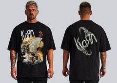KORN FOLLOW THE LEADER NUMETAL HARD ROCK 100% SILK SCREEN FRON & BACK PRINT