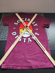 Eighty Eight Mens Burgundy Socially Distant mask t shirt Size small