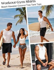 Men’s Tank Tops Sleeveless Quick Dry Polyester Solid Color Summer Beach Sports