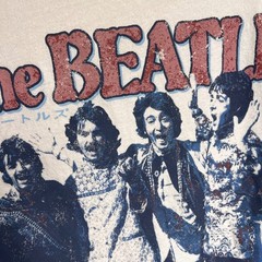 The Beatles Graphic T-Shirt Large/Extra Large Cream Japanese Text Band Merch Tee