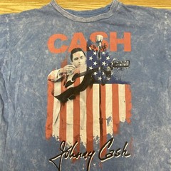 Camiseta Gráfica Manga Corta Hombre Johnny Cash Talla XL Musica Country Bandera