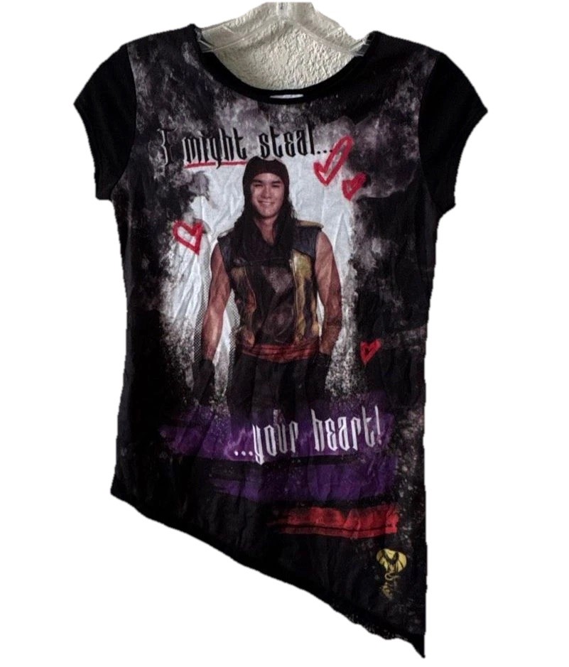Women’s D.Signed Asymmetrical Black Graphic Top Size Medium