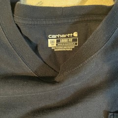 Carhartt Mens 3XLT Loose Fit Heavyweight Short Sleeve Pocket Dark Blue Shirt