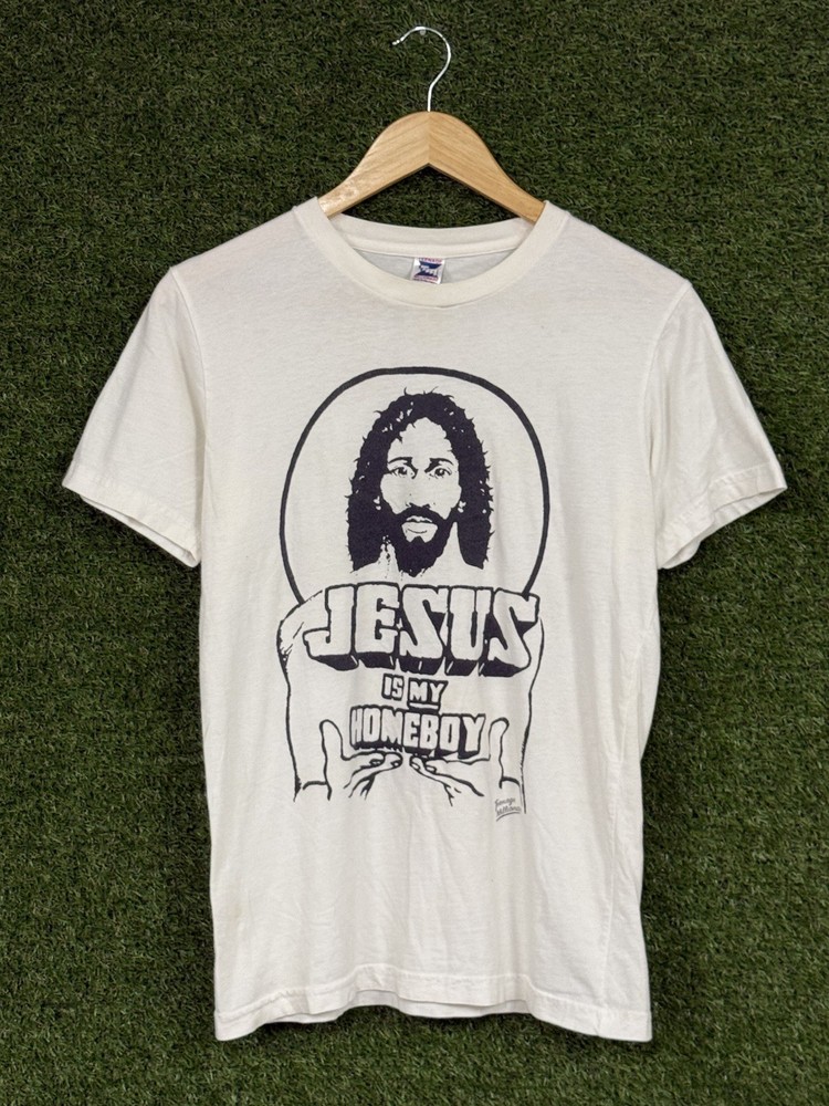 RARE Jesus Is My Homeboy Christ Logo White Crown Tee