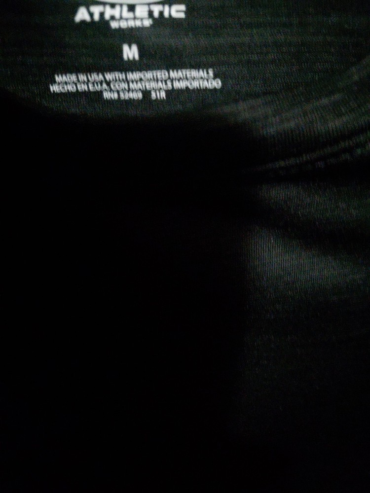 Avia Poly Jersey Tee Med. New With Tags Still In Plastic Rich Black Stripe