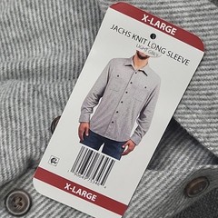 Jachs Mens Shirt X-Large Size Light Gray Button Front Long Sleeves Top