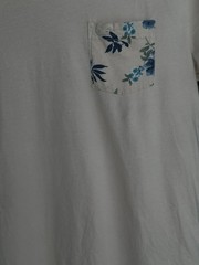 HOLLISTER Men’s T Shirt S Pink Hawaiian Flower Pocket 100% Cotton Floral Beach