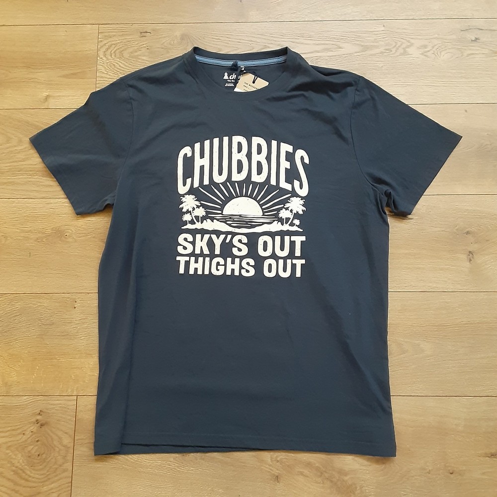 Chubbies Mens XL Navy Blue Short Sleeved T-Shirt Graphic Print New