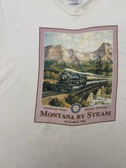 Vintage 90s Montana By Steam Train T Shirt Mens Hanes Beefy XL Outdoor