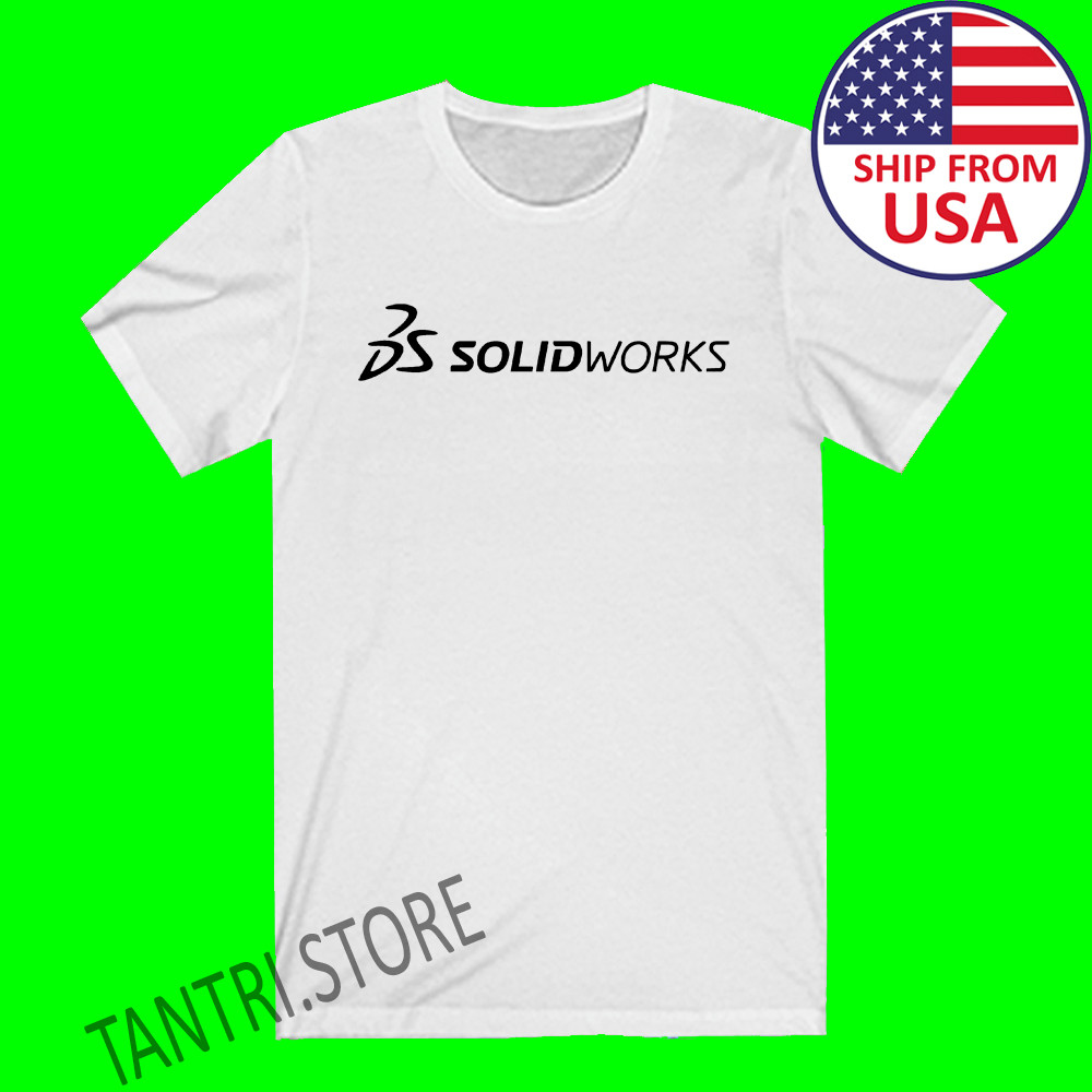 Solidworks Solid Works Men’s White T-Shirt Size S to 3XL