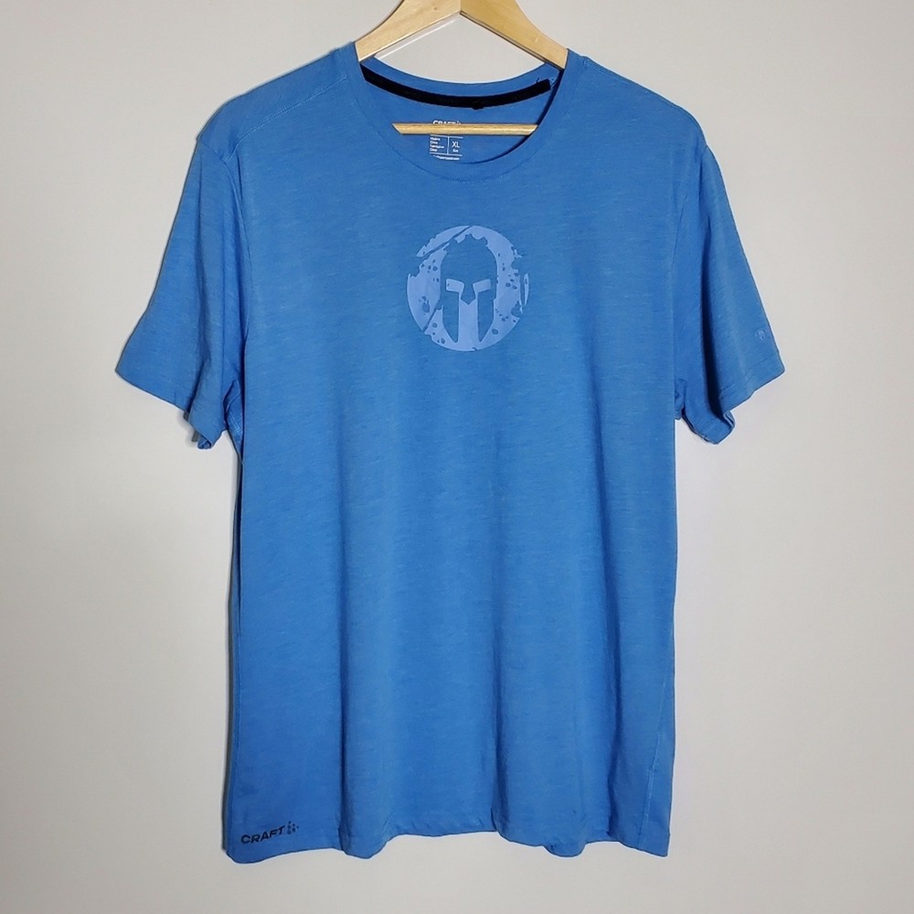 Craft Men’s Blue Spartan Logo helmet Tshirt Size XL Great Condition