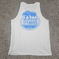 Chubbies Shirt Mens Large White Tank Top Sleeveless Weekend Beach Surf Party