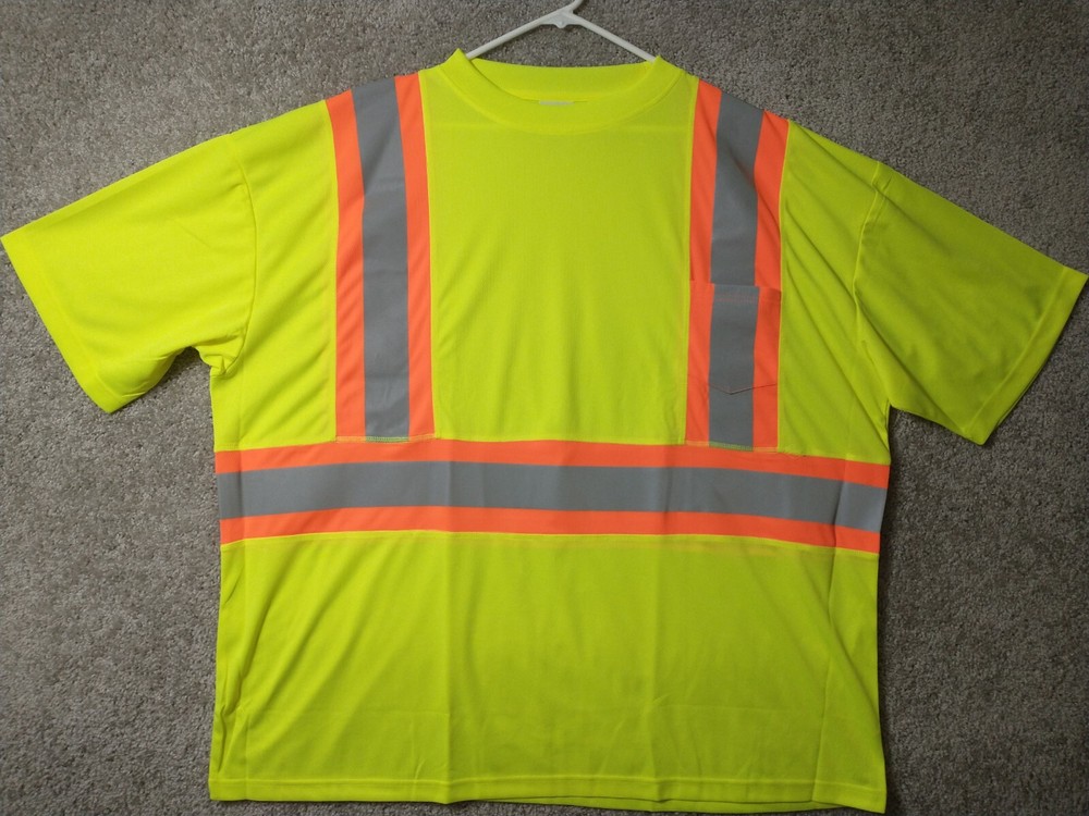 Kishigo High Performance Shirt Men’s 4XL Yellow Hi-Vis PPE Reflective 9120
