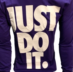 Nike Men’s Graphic “Just Do It” Purple Long Sleeve Shirt Size Small
