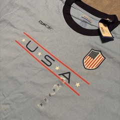 Vintage Reebok USA Ringer Tshirt – New W/ Tags – Size XL – Red White & Blue NWT
