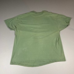 VTG Hanes Ghost Pocket T-Shirt Mens L Green Short Sleeve Cotton Gradient Faded
