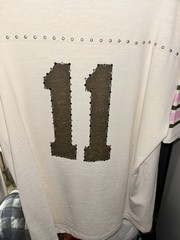 Supreme Men’s White Studded Logo Graphic Cotton Knit Crewneck T-Shirt L
