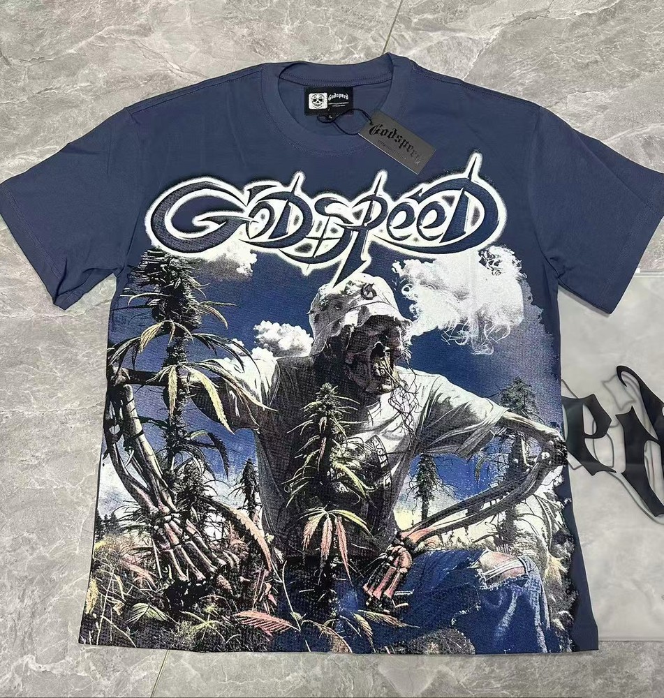 NEW Godspeed Skeleton Farmer in the Field printing Tee Mens Cotton T-shirt