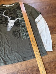 Vintage 00s Y2K grunge realtree Layered Look Deer Skull Graphic LongSleeve Shirt