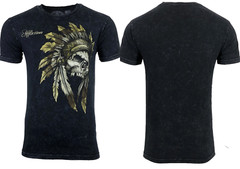 AFFLICTION WINDTALKER Men’s T-shirt BLACK LAVA Biker MMA