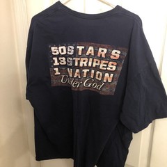 Buck Wear Men’s Size 3 XL Navy Blue “Red, White And True” American Flag Tee