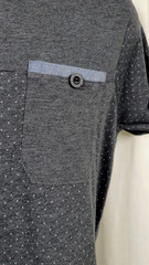 Brave Soul Men’s Ginn Dot Print T-shirt Mid Charcoal Marl Size S CR058 GG 16