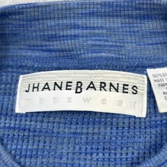 Jhane Barnes Silk T-Shirt Mens Large Blue Striped Crew Neck Short Sleeve