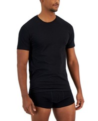 Alfani Men’s 4-Pk. Classic-Fit Solid Cotton Undershirts Deep Black Size L