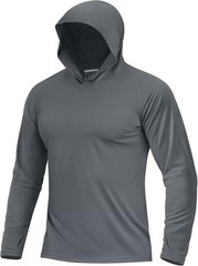 Men’s UPF 50+ Sun Protection Hoodie Lightweight Long Sleeve Fishing Hiking Shirt