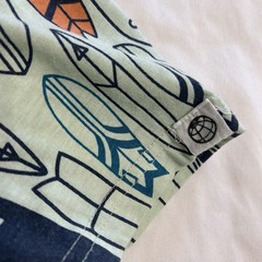 FREE PLANET Surf Board Graphic Tee Shirt Men Size L All Over Print Cotton Blend