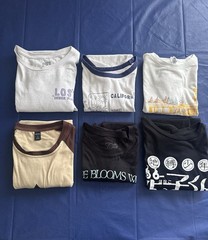 Lot of 6 Graphic Print Crew Neck Short Sleeve T-Shirt, Unisex Adults Size m-xl