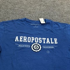 Aeropostale Shirt Mens Medium Blue USA Registered Trademark Graphic Tee Tagless