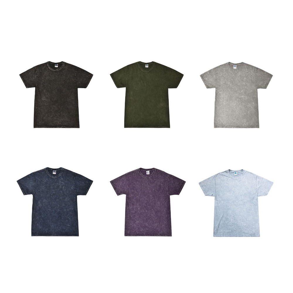 Mineral Wash Short Sleeve T-Shirts Multi-Color Adult Small 100% Cotton
