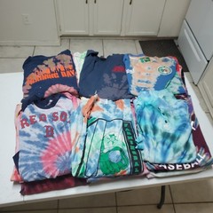 Bulk Lot 48 Tie Dye Shirts Size XL Assorted Graphics Sports Anime Festival