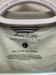 NEW Porter & Ash Men’s Large Pale Green Performance Tee Crew Neck T-Shirt