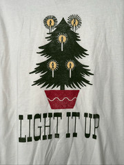 Goodfellow & Co Men’s Large Holiday Graphic T-Shirt Cream Cotton Blend Light It