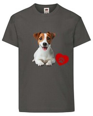 Jack Russell Dog Pet Heart Family Novelty T Shirt Various Colours And Sizes